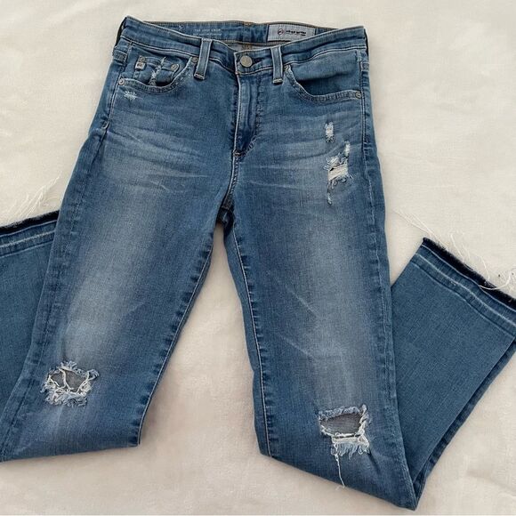 Ag Adriano Goldschmied Jodi Crop High Rise Slim Fit Jeans w/ Released Hem Sz 26 - Picture 8 of 11